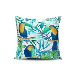 GENERICO - Cojin Decorativo Diseño 28 Flora Y Ave Tucan 1 Sola Cara Sin Relleno 47 X 47 Cm