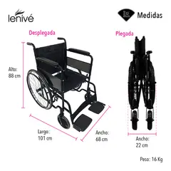 LENIVE - SILLA DE RUEDAS ERGONÓMICA PLEGABLE