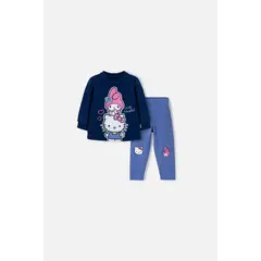 HELLO KITTY - Conjunto de con buzo azul para bebé niña