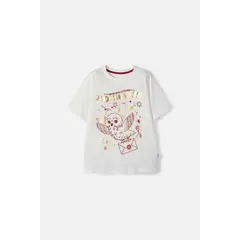 WARNER BROS - Camiseta de Harry Potter manga corta marfil para niña