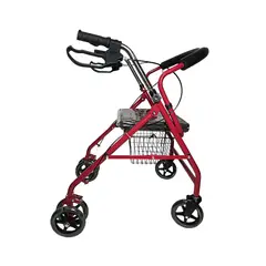 LENIVE - ANDADERA ORTOPÉDICA CON ASIENTO PARA ADULTO COLOR ROJO