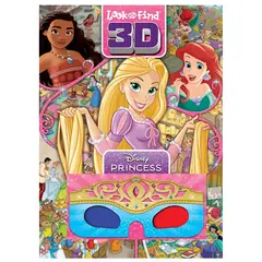 PI KIDS - Libro Didáctico Busca Y Encuentra Princesas 3d Para Niños