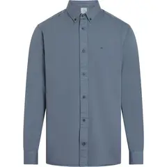 CALVIN KLEIN - Camisa gris de Sarga Ligera Teñida