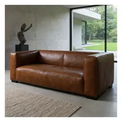 22 GRADOS DECORACION - Sofá Canon 180cm x 85cm Cuero Natural