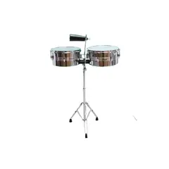 TEMPO - Timbal Latino 13 -14 plateado con Base y Campana