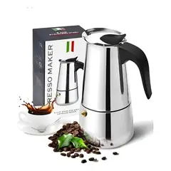 GENERICO - Cafetera espresso maker de acero inoxidable