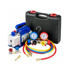 GENERICO - Bomba De Vacio 1/3 Hp 4.0 Cfm Manometros 4 Vias R410a R134a