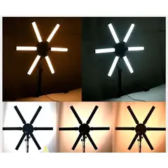 GENERICO - Aro de Luz Estrella 6 Barras con Trípode 2 m y Soporte Celular