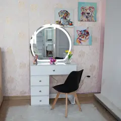 TKMODULARES - Tocador con espejo media luna led 90cm