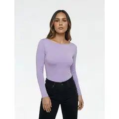 MOLGOA - Body para Mujer Cuello Redondo Manga Larga - Rebeca