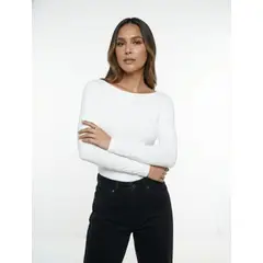 MOLGOA - Body para Mujer Cuello Redondo Manga Larga - The Rebeca