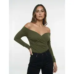 MOLGOA - Body para Mujer Cuello Bandeja Manga Larga - The Lauren