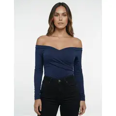 MOLGOA - Body para Mujer Cuello Bandeja Manga Larga - The Lauren