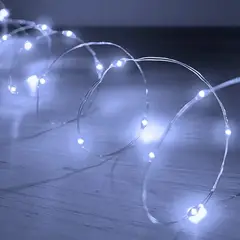 GENERICO - Luces Micro Led Decoración Luz Alambre Led Pilas Incluidas color blanco