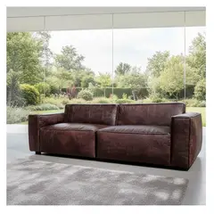 22 GRADOS DECORACION - Sofá Coffe 240Cm X 100Cm Cuero Natural