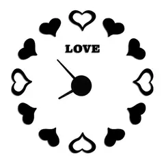 DECOR - Reloj de pared corazones 70cm x 70cm