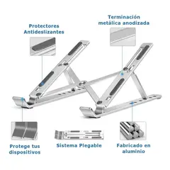 GENERICO - Soporte Para Computadora Base Metalica Porta Notebook