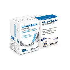 GLUCOQUICK - Tirillas Gd50 Diamond Prueba De Glucosa Sangre mas lancetas.