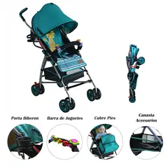 JON DI GROUP SAS - Coche Paseador Toys Tipo Sombrilla Reclinable Verde