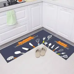 GENERICO - Tapetes Cocina Absorbentes Antideslizantes Set X 2 Lavable Gris