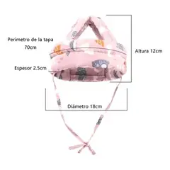 GENERICO - Casco Gorro Protector Anti Golpes Bebe Anti Golpes Acolchado Color Rosa