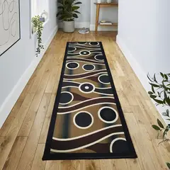 MITAPETE COM - Tapete Alfombra Camino Pie De Cama Antideslizante 50 X 180cms Café