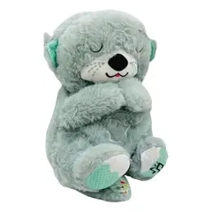 GENERICO - Peluche Nutria Respira Musical Sensorial Luces Bebe Verde