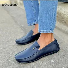 EVEGONZ - Mocasin para Hombre Calzado Clasico Apache Azul