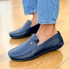 EVEGONZ - Mocasin para Hombre Calzado Clasico Apache Azul