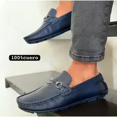 EVEGONZ - Mocasines para Hombre Color Azul