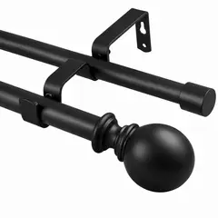 CASATUA - Barra Tubo Cortinas Doble Hasta 22kg Largo Ajustable - Negro