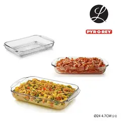 PYR O REY - Set De 3 Refractarias Para Horno En Vidrio 2500 ml / 1900 ml / 3.2 Lt