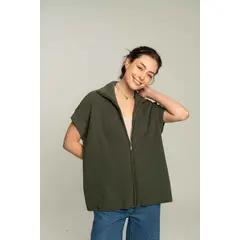 EASY PEOPLE - Chaleco zipper - verde