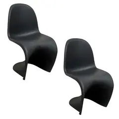 DISTRIONLINE - Set De Sillas Panton En Polipropileno Color Negro X2