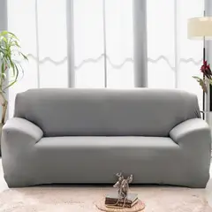 LILE - Protector de Sofá 3 Puestos en Licra Premium Gris