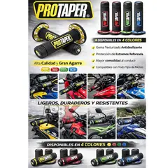 GENERICO - Grips puños manillares diamond protaper moto universales lujo