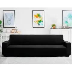 LILE - Protector de Sofá 4 Puestos en Licra Premium Negro