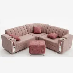 GENERICO - Sala Modular de Tela Elegance con Portavasos