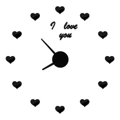 DECOR - Reloj de pared corazones love 70cm x 70cm