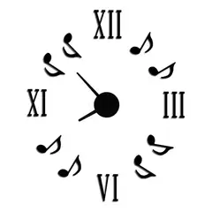 DECOR - Reloj de pared números romanos y notas musicales 70cm x 70cm