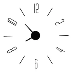 DECOR - Reloj de pared numeros y palos 70cm x 70cm
