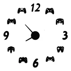 DECOR - Reloj de pared numeros y controles de juegos 70cm x 70cm