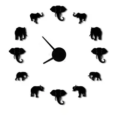 DECOR - Reloj de pared elefantes 70cm x 70cm