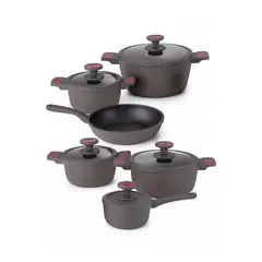 TELEVENTAS COM - Batería de Cocina Marmolizada Antiadherente 9 Piezas