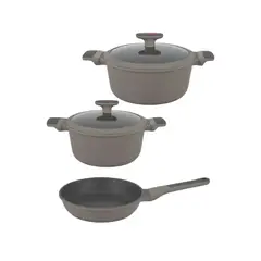TELEVENTAS COM - Batería de Cocina Marmolizada Antiadherente 5 Piezas