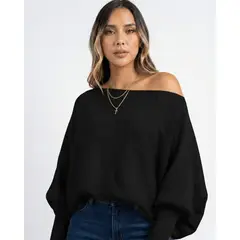 MOLGOA - Suéter para Mujer Cuello Bandeja - Samba