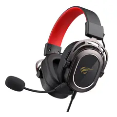 HAVIT - Auriculares Gamer con Cable, Conector De 3.5 MM, Micrófono Desmontable HD, Ocre-Rojo