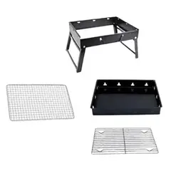 GENERICO - Parrilla Asador De Carbón Plegable Mini Portátil Aire Libre 3629