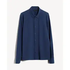 SEVEN SEVEN - Camisa Stretch Cuello Gales Para Hombre Azul