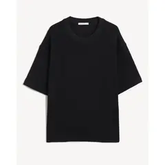 SEVEN SEVEN - Camiseta Oversize Texturizada Para Hombre Negro